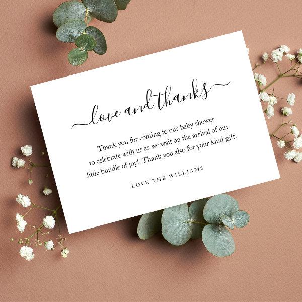 3.5" x 5" Thank You Baby Shower Gift Personalized