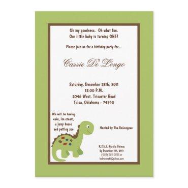 5x7 Dinosaur Bird Birthday Party Invite