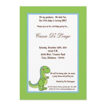 5x7 Dinosaur Birthday Party Invite