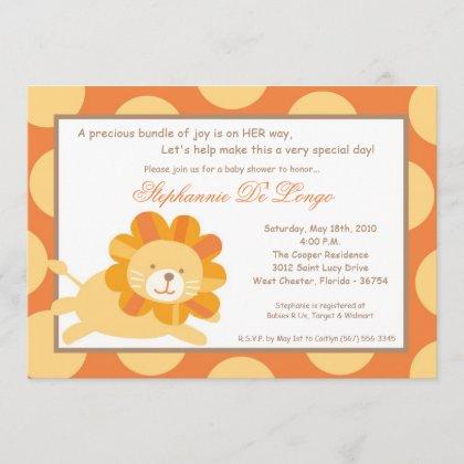 5x7 King of the Jungle Lion Baby Shower Invitation