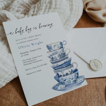 A Baby Boy is Brewing Tea Party
