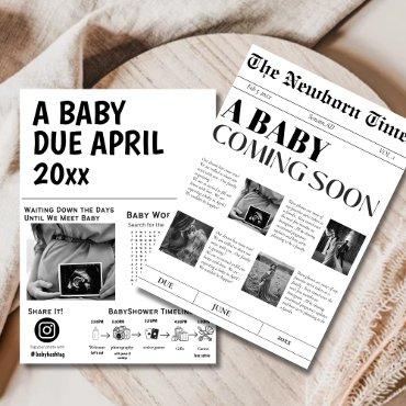 A baby Coming soon Vintage newspaper babyshower