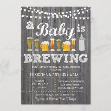 A Baby is Brewing Baby Shower BBQ Invitation