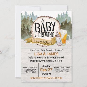 A Baby is Brewing Baby Shower,Co-Ed Baby Shower Invitation