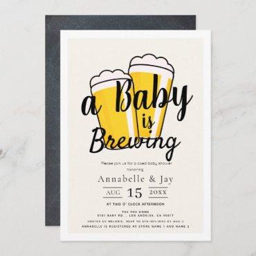 A Baby is Brewing Beer Co-ed Baby Shower Invitation
