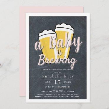 A Baby is Brewing Beer Co-ed Pink