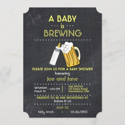 A Baby Is Brewing Invitation