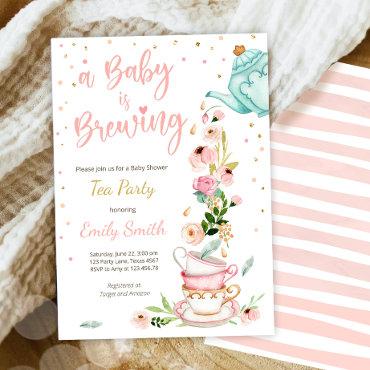 A Baby is Brewing  Tea Party Baby Shower