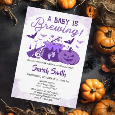 A Baby Is Brewing Purple Halloween