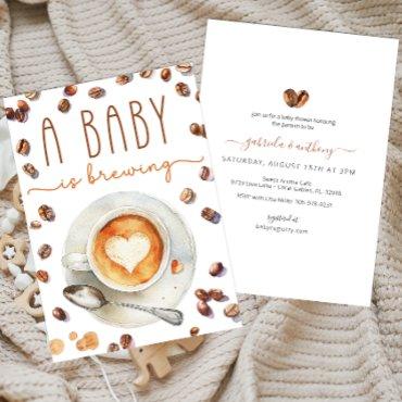 A Baby Is Brewing Watercolor Coffee