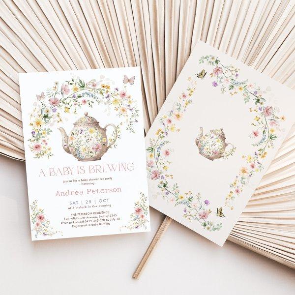 A Baby is Brewing Wildflower Tea Party
