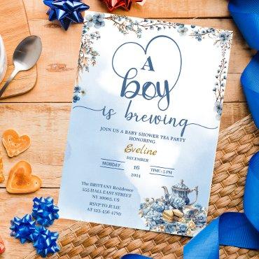 a boy is brewing tea party