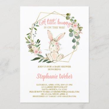 A little Bunny baby shower girl Invitation