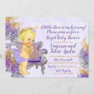 A Little Diva Purple Gold Watercolor