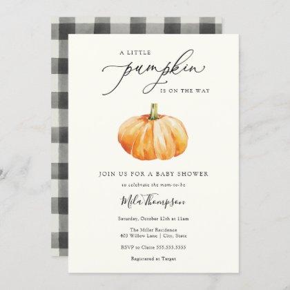A Little Pumpkin is on the Way Baby Shower Invitation