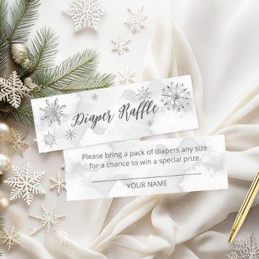 A Little Snowflake Is On The Way Diaper Raffle Mini Business Card