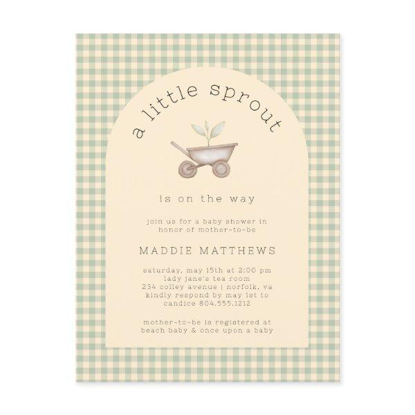 🌱A Little Sprout is on the Way Baby Shower  Postcard