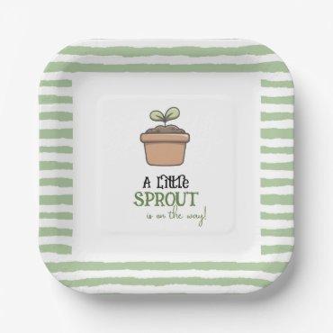 A Little Sprout on the Way  Paper Plates