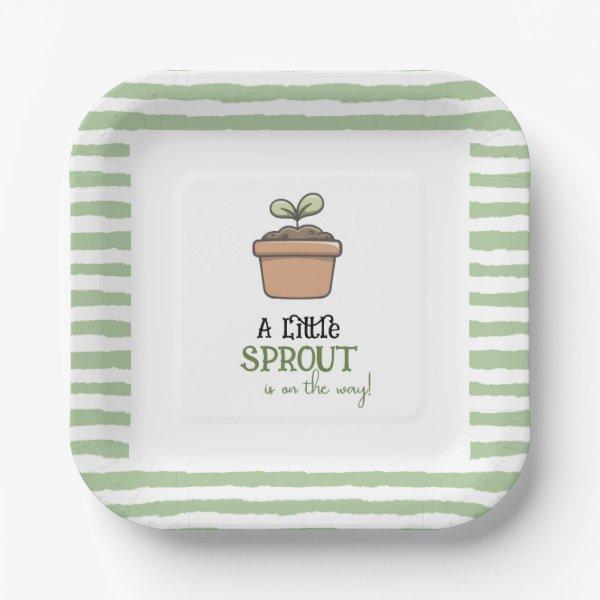 A Little Sprout on the Way  Paper Plates