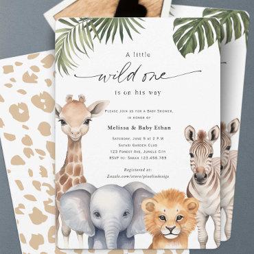 A Little Wild One, Safari Animals Baby Boy Shower