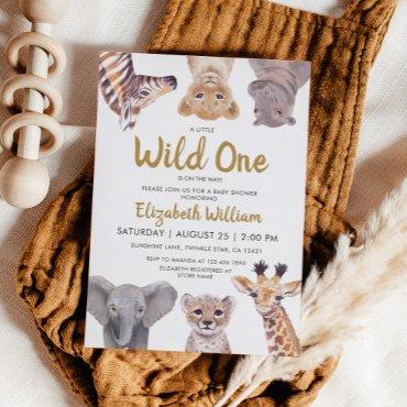 A Little Wild One Safari Baby Animals Baby Shower