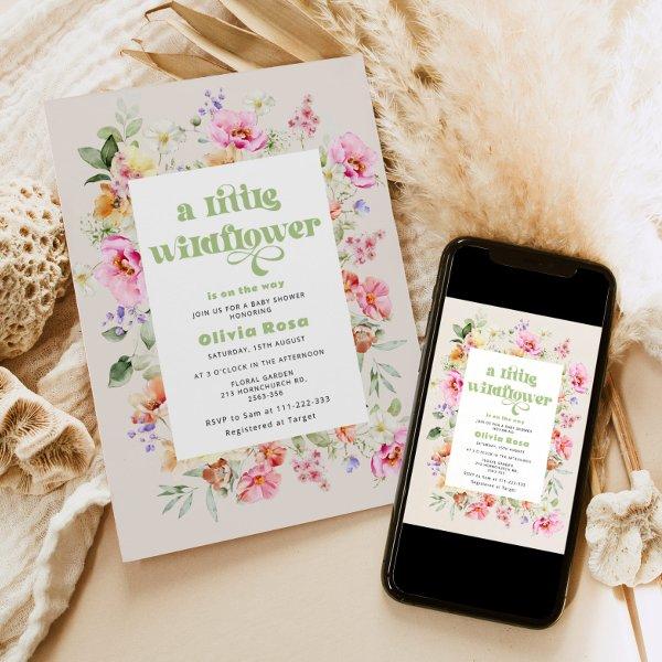 A little wildflower baby girl shower