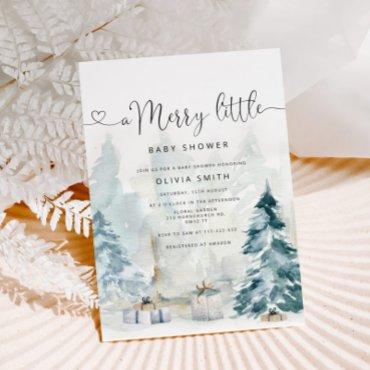 A Merry Little baby shower winter forest