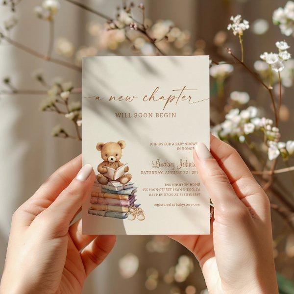 A New Chapter Begins Baby Shower Teddy Storybook