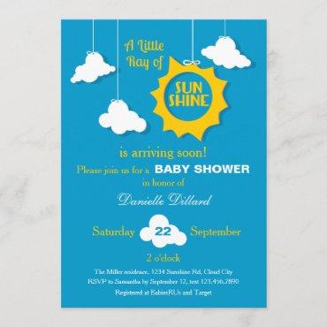 A Ray of Sunshine Baby Shower Invitation