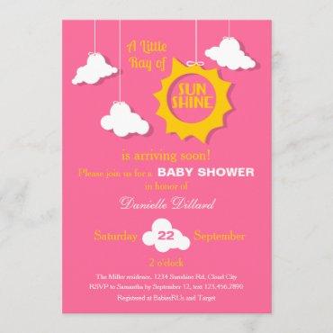 A Ray of Sunshine Baby Shower Invitation