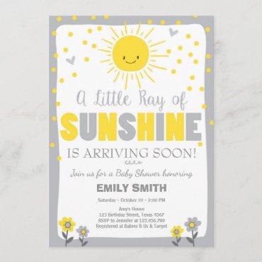A Ray of Sunshine Baby Shower invitation Neutral