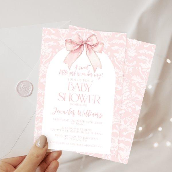 A Sweet Pink Bow Boho Coquette Baby Girl Shower