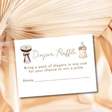 A Tini One Mocha Martini Diaper Raffle Baby Shower Enclosure Card