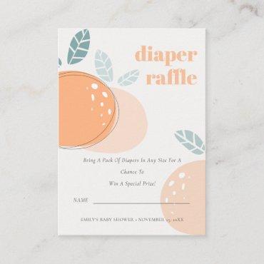 Abstract Orange Fruity Diaper Raffle Baby Shower Enclosure Card