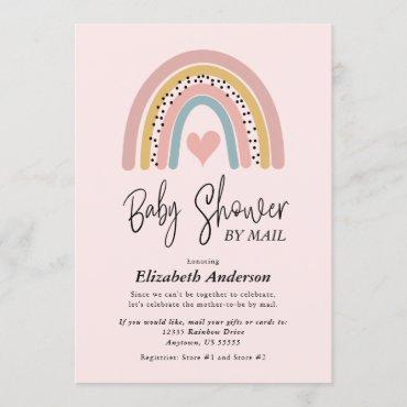Abstract Rainbow Girl Baby Shower By Mail Invitation