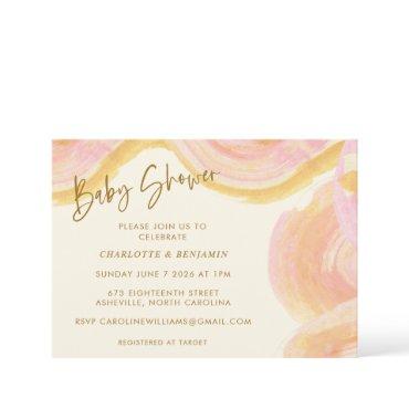 Abstract Watercolor Paint Swirl Pink