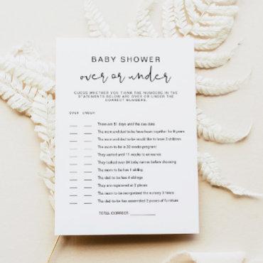 ADELLA Minimalist Over Under Baby Shower Game Invi