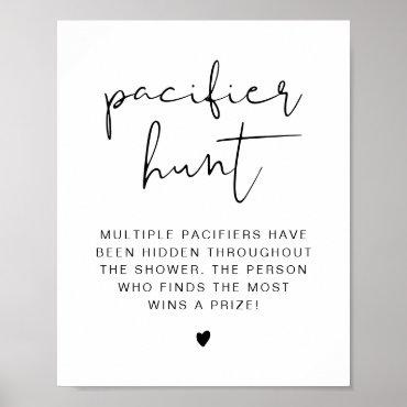 ADELLA Minimalist Pacifier Hunt Baby Shower Game  Poster