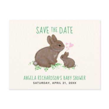 Adorable Bunnies Baby Shower Save The Date Announcement Postcard