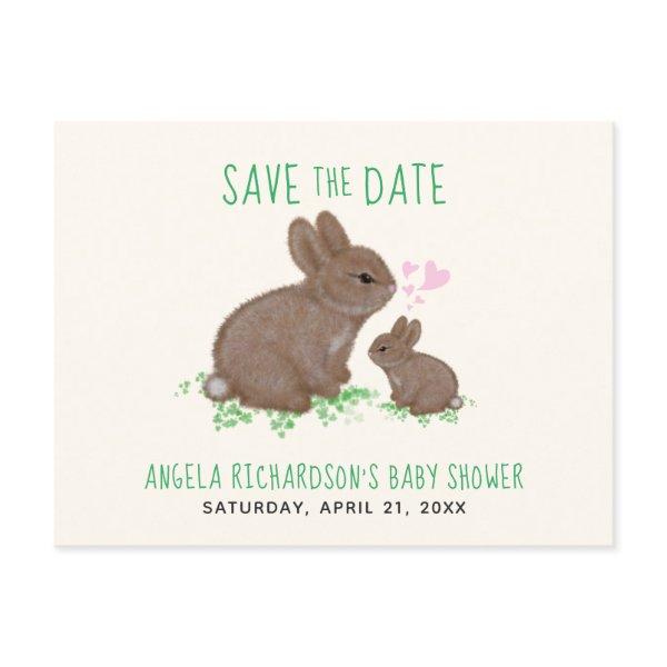 Adorable Bunnies Baby Shower Save The Date Announcement Postcard