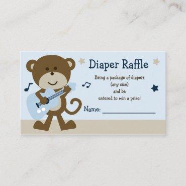 Adorable Monkey Rocker Diaper Raffle Tickets Enclosure Card