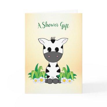 Adorable Zebra Baby Shower Congratulations Card