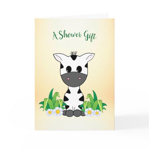 Adorable Zebra Baby Shower Congratulations Card