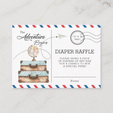 Adventure Baby Shower Travel Diaper Raffle Enclosure Card