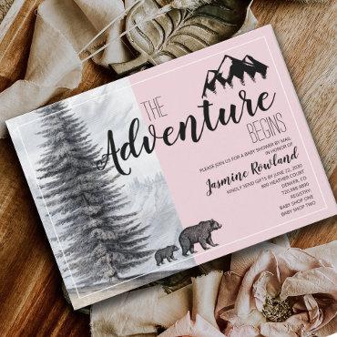 Adventure Begins Bear Pink Baby Shower By Mail