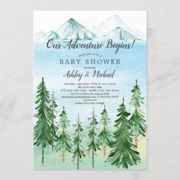 Adventure Begins Boy baby Shower Invitation
