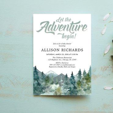 Adventure boy baby shower rustic forest woods