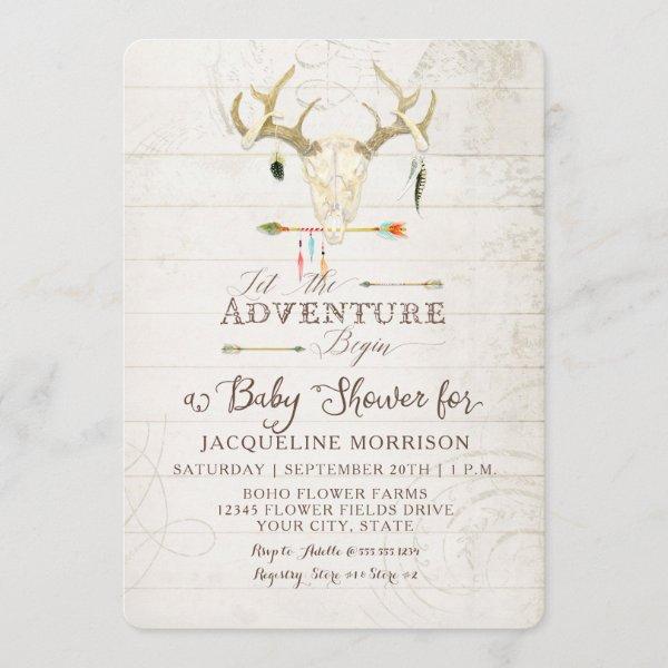 Adventure Boy Baby Shower Teepee Wood Arrows Deer