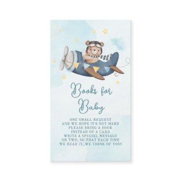 Adventure Cute Bear Blue Plane Books for Baby Enclosure Card
