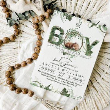 Adventure Woodland Bear Baby Boy Shower